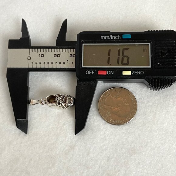 VTG Sterling Silver 925 Blank Engraveable Unisex Baby Shoe Pendant Charm - Picture 16 of 16